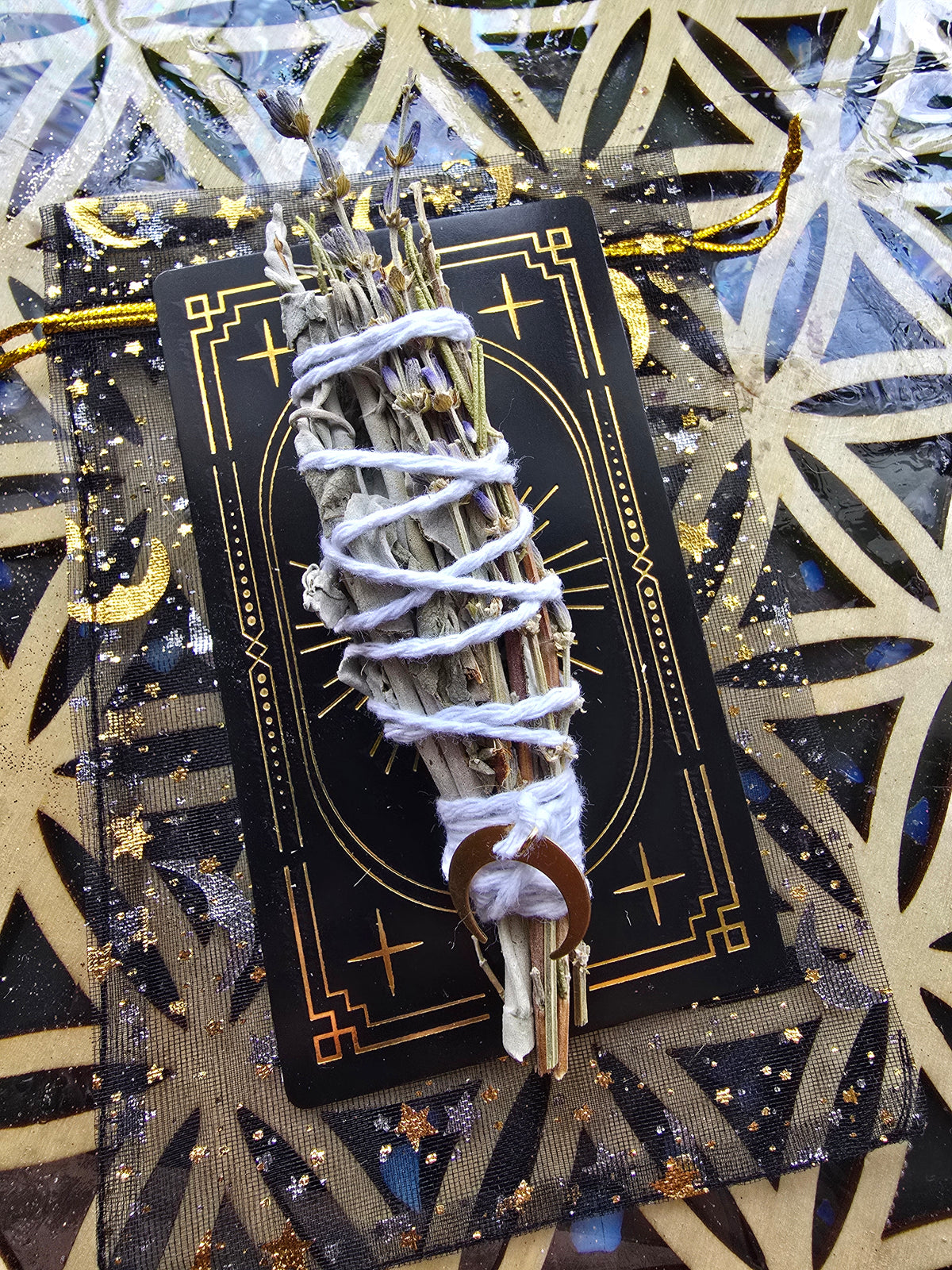 Smudge Cleansing Bundle// with Selenite wand and Black Tourmaline